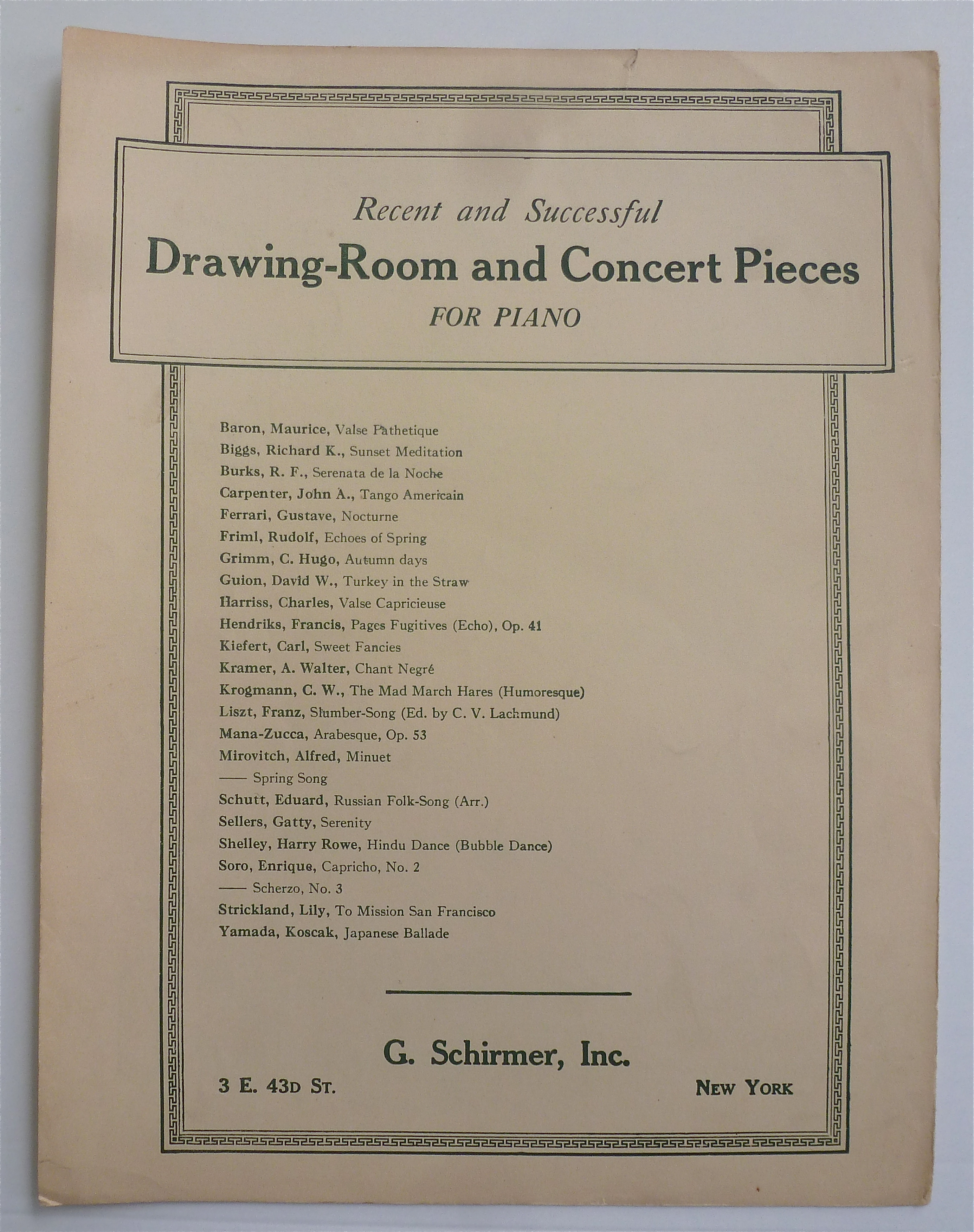Sheet Music For 1911 Romance