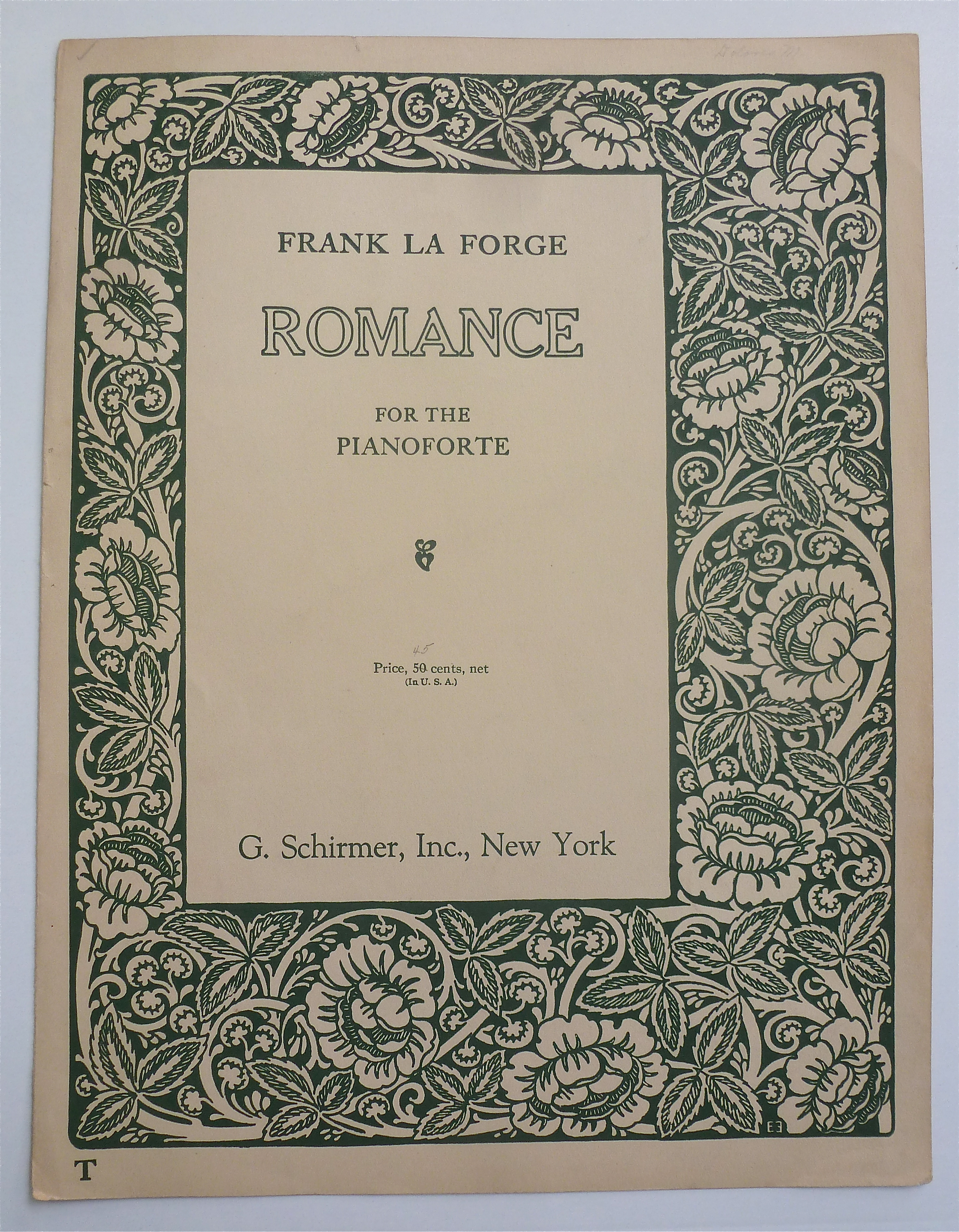 Sheet Music For 1911 Romance