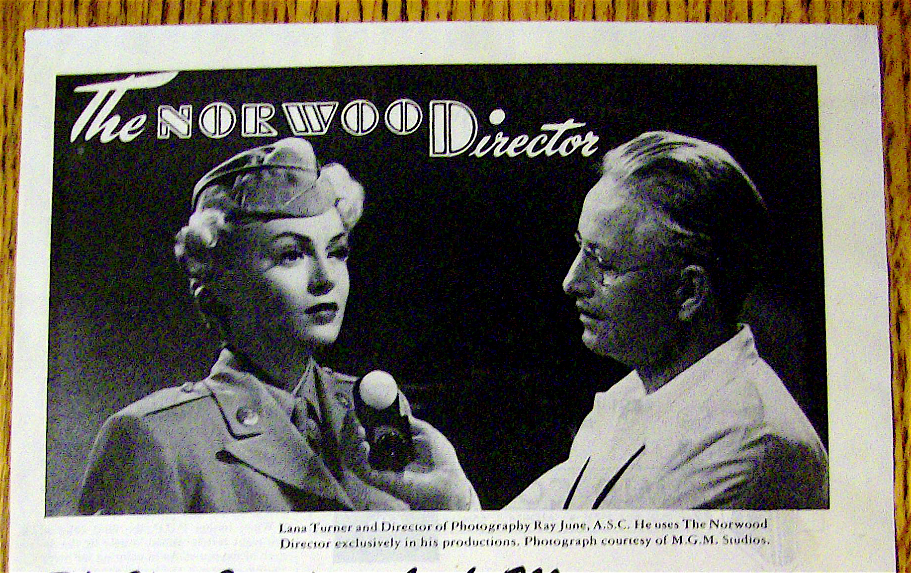 1946 Norwood Director Light Meter with Lana Turner