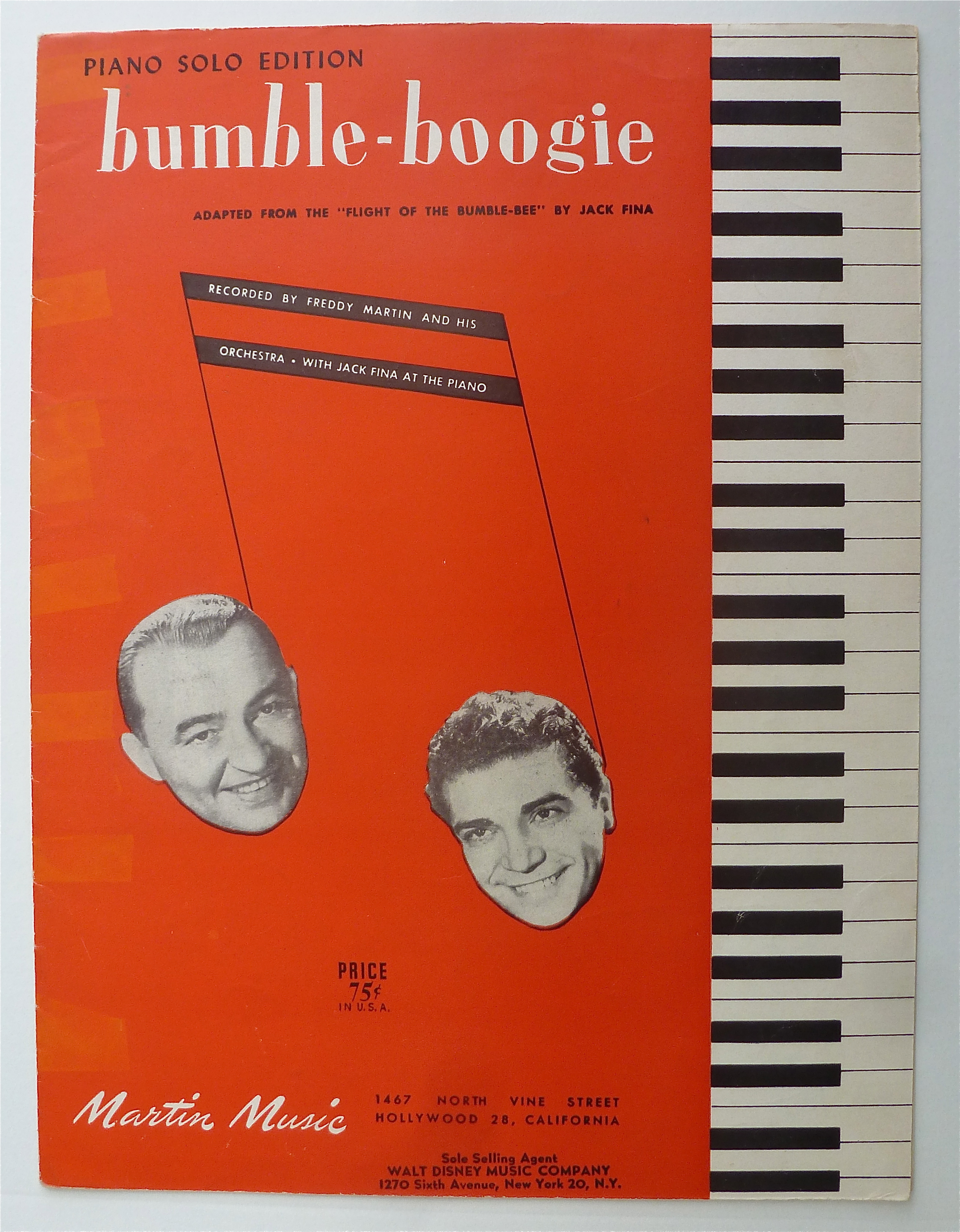 Sheet Music For 1946 Bumble Boogie