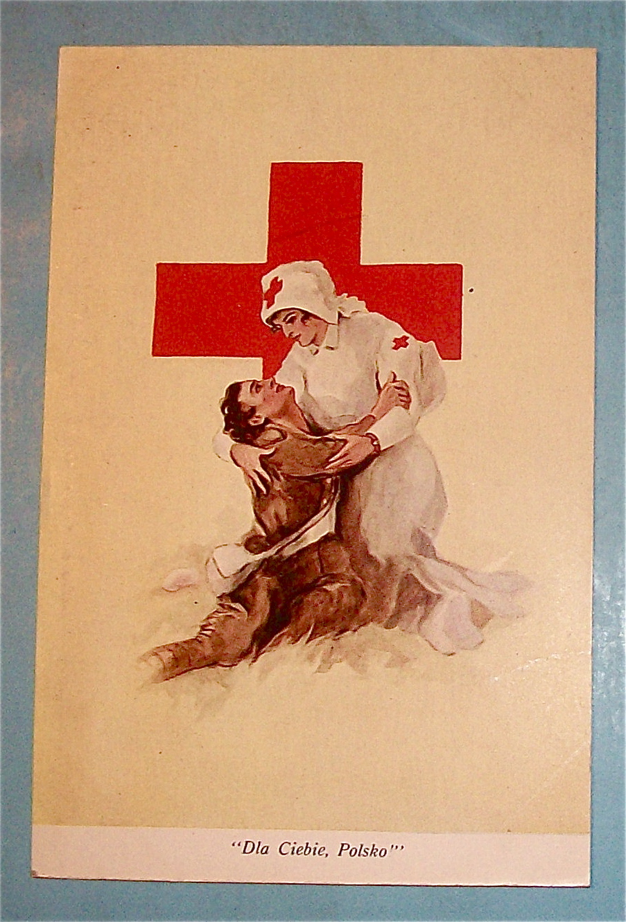 Dla Ciebie, Polsko Postcard w/Nurse & Soldier w/Cross