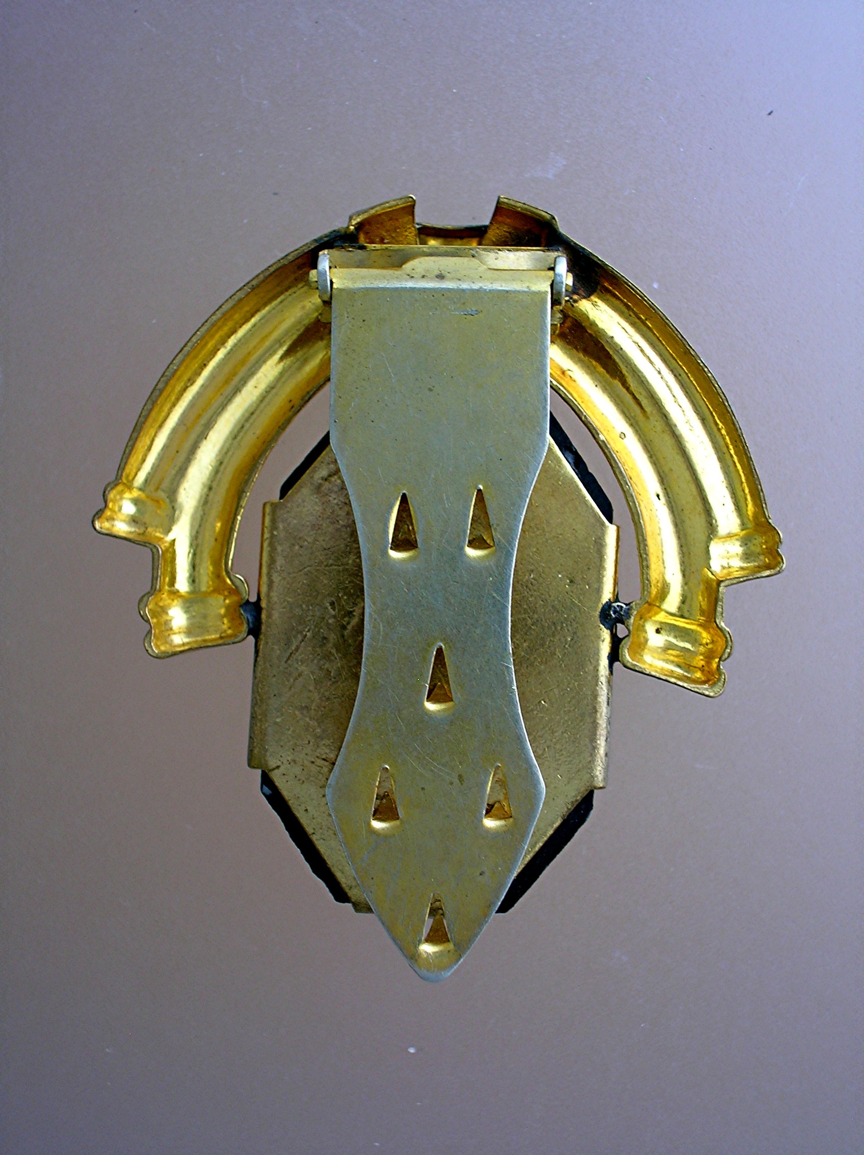Dress Clip 50s Goldtone Black Glass