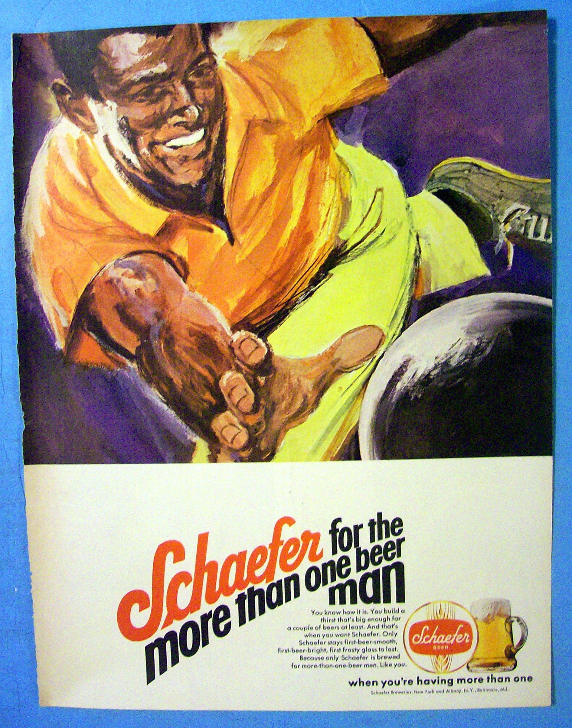 1971 Schaefer Beer with Man Bowling