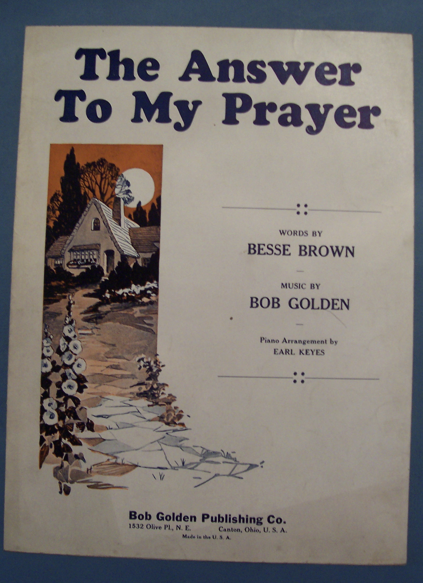 Sheet Music For 1932 The Answer To My Prayer
