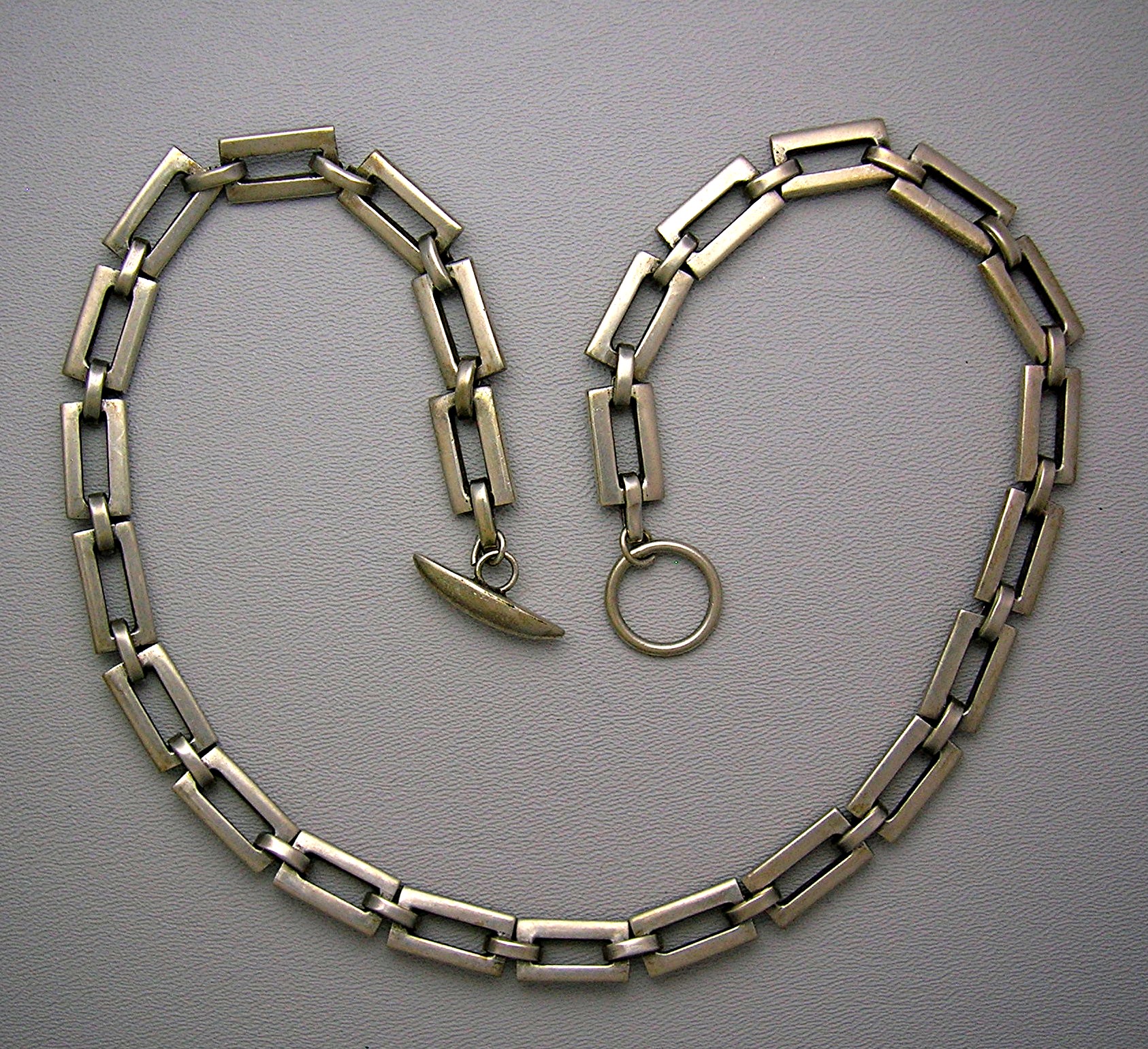 Sterling Silver Handcrafted Oblong Link Chain Necklace