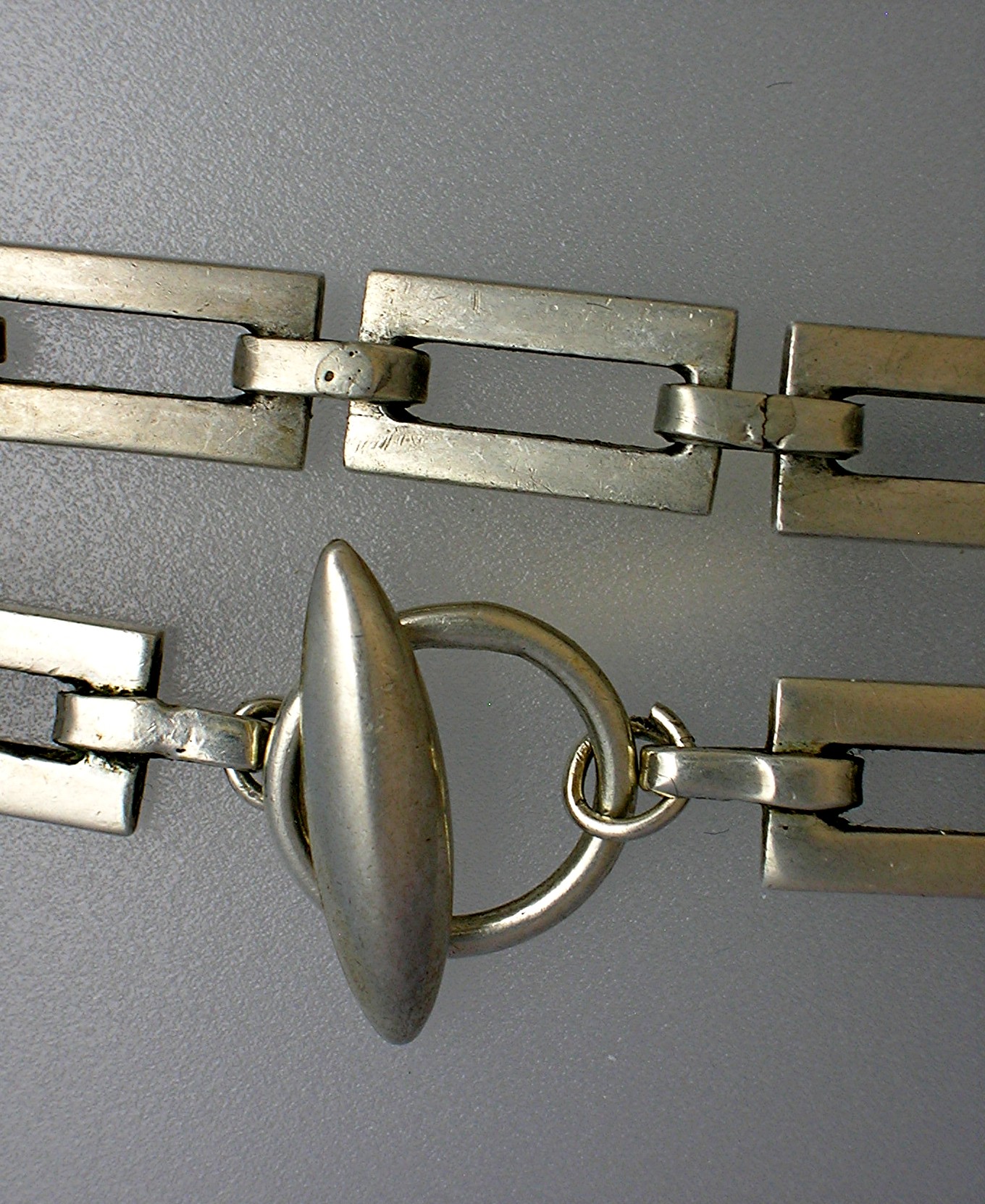 Sterling Silver Handcrafted Oblong Link Chain Necklace