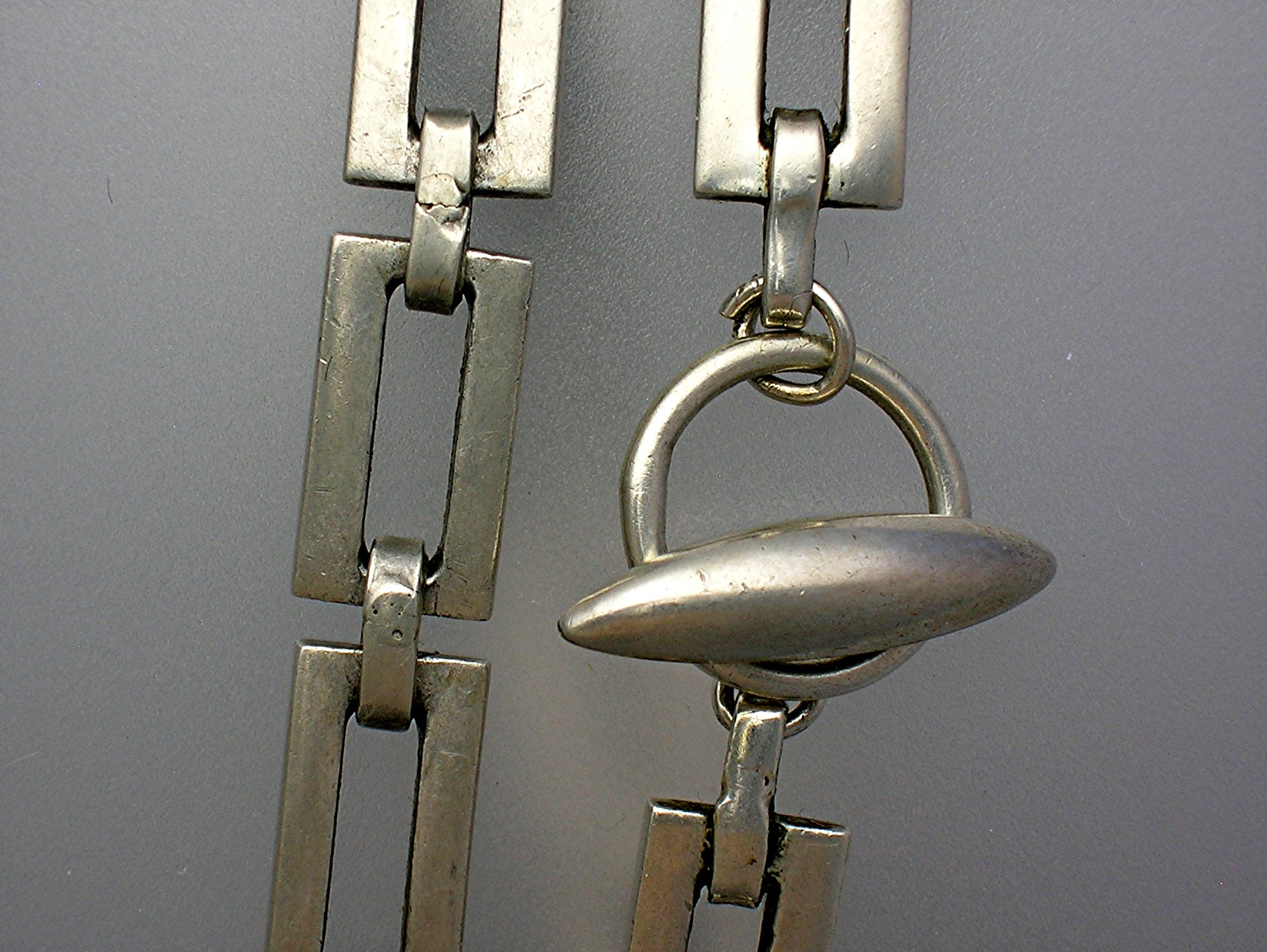 Sterling Silver Handcrafted Oblong Link Chain Necklace