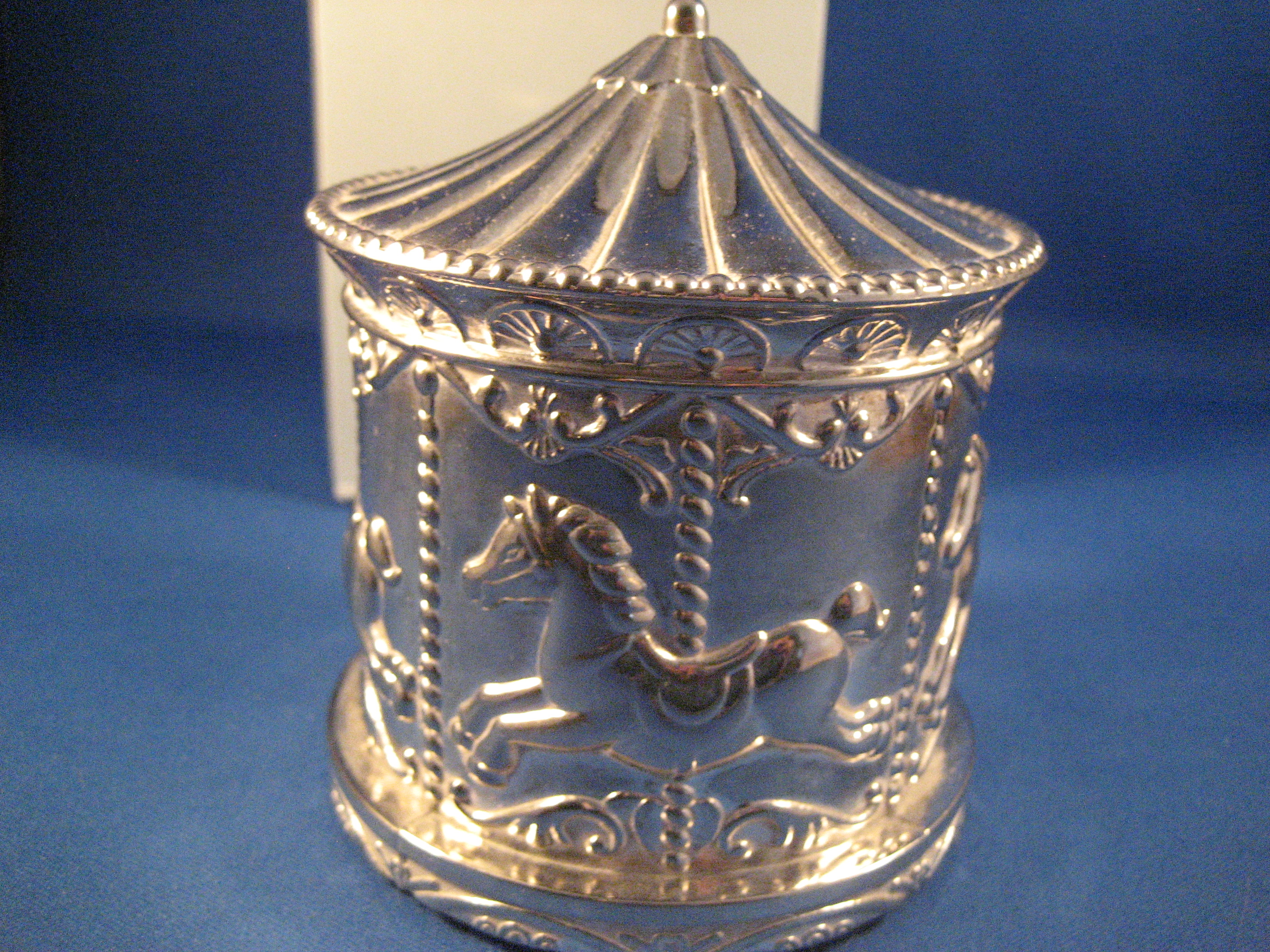 Silver Plated Carousel Bank