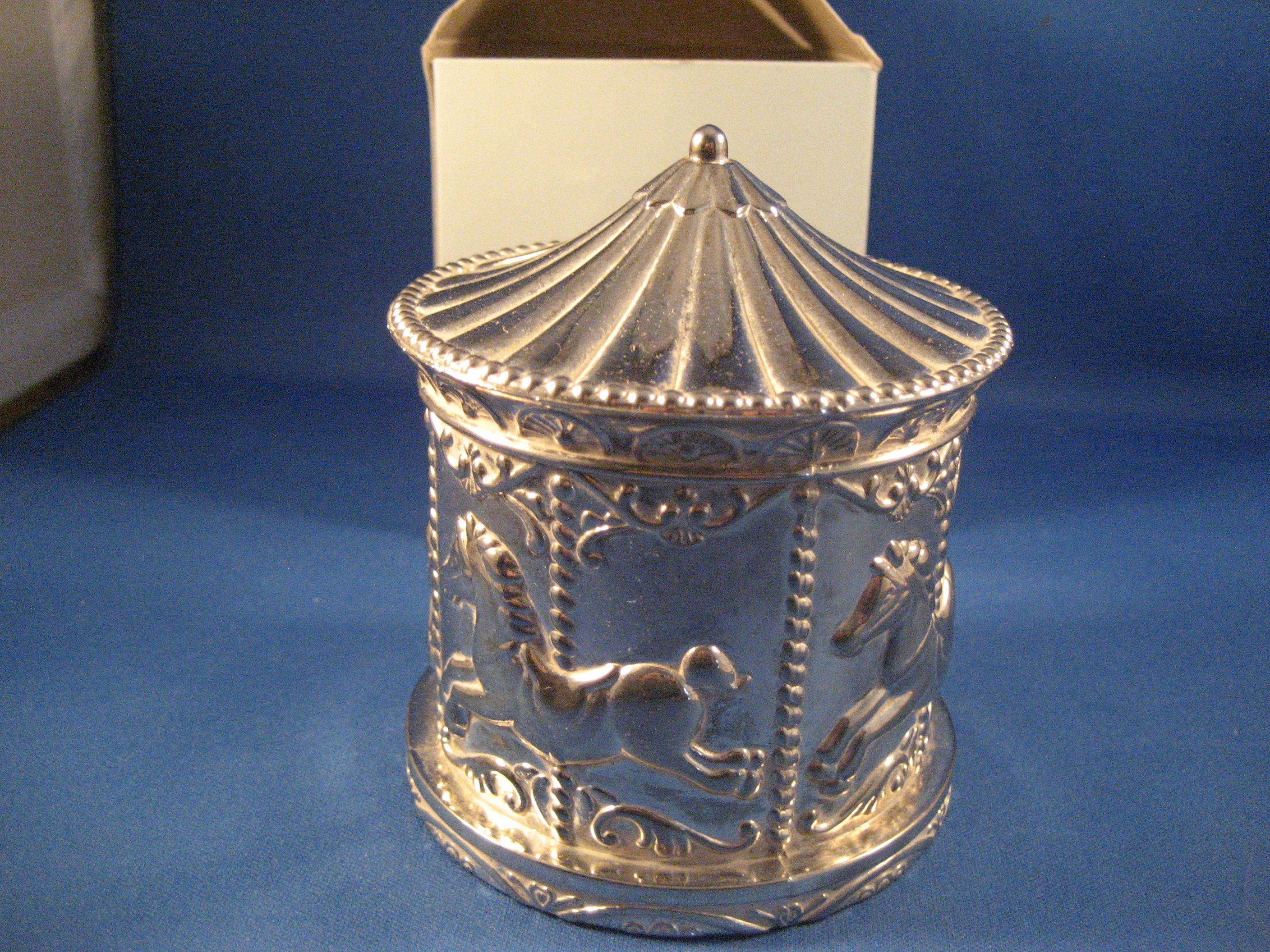 Silver Plated Carousel Bank