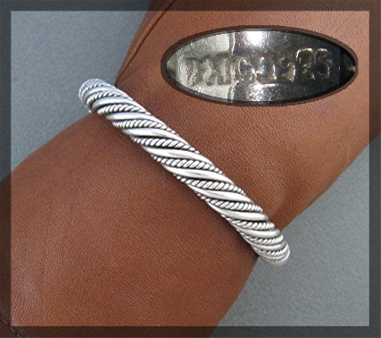 Sterling Silver Twist Cuff Bracelet Mexico