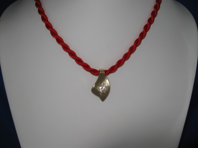 Pendant 14K Gold and 1 1/2 CT CZ for Omega Chain