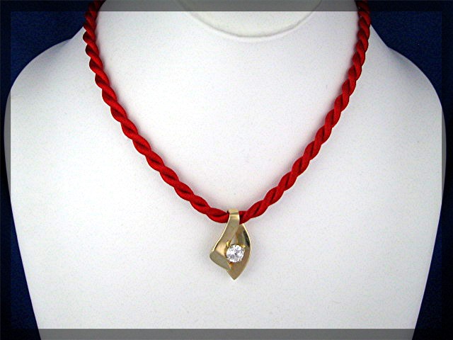 Pendant 14K Gold and 1 1/2 CT CZ for Omega Chain