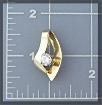 Pendant 14K Gold and 1 1/2 CT CZ for Omega Chain