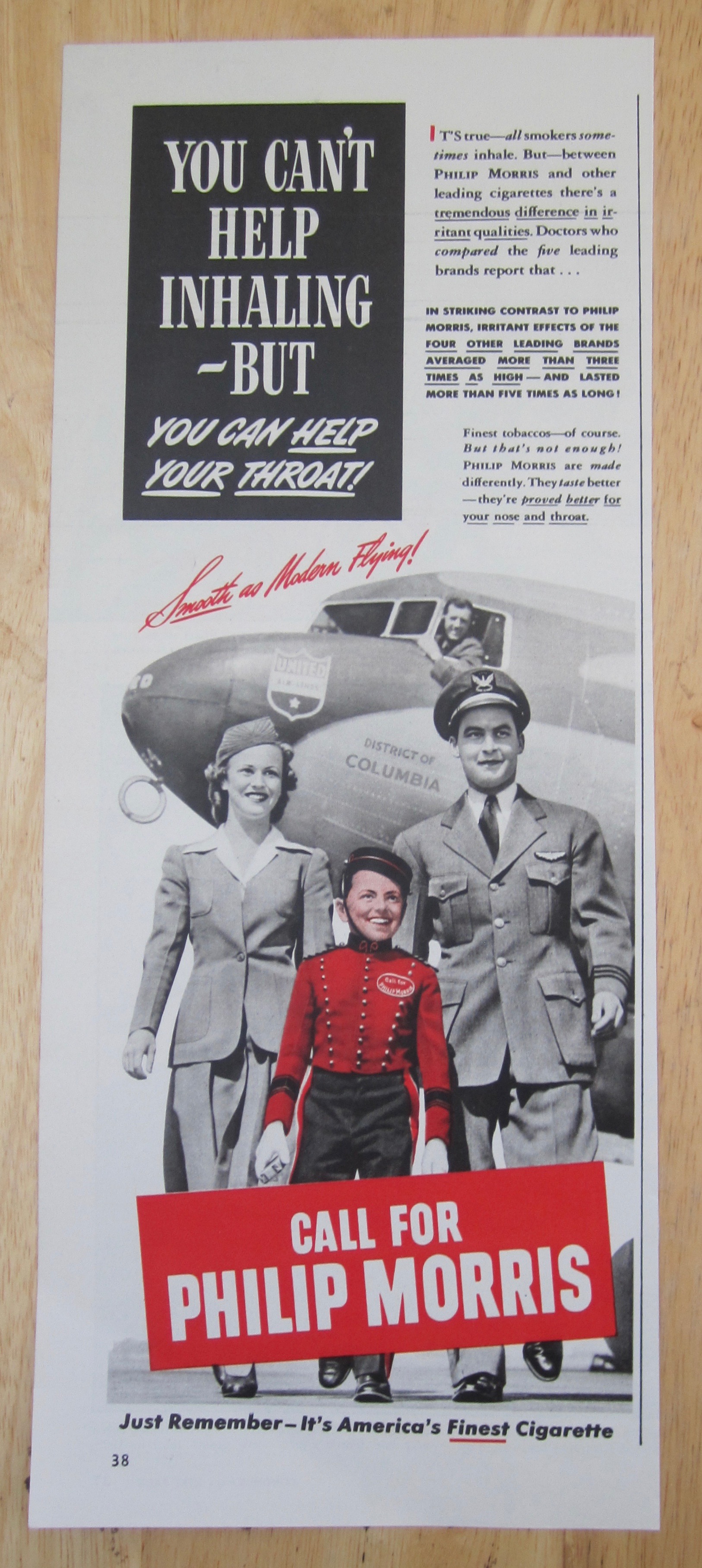 1942 Philip Morris Cigarettes w/ Philip Morris Bellboy