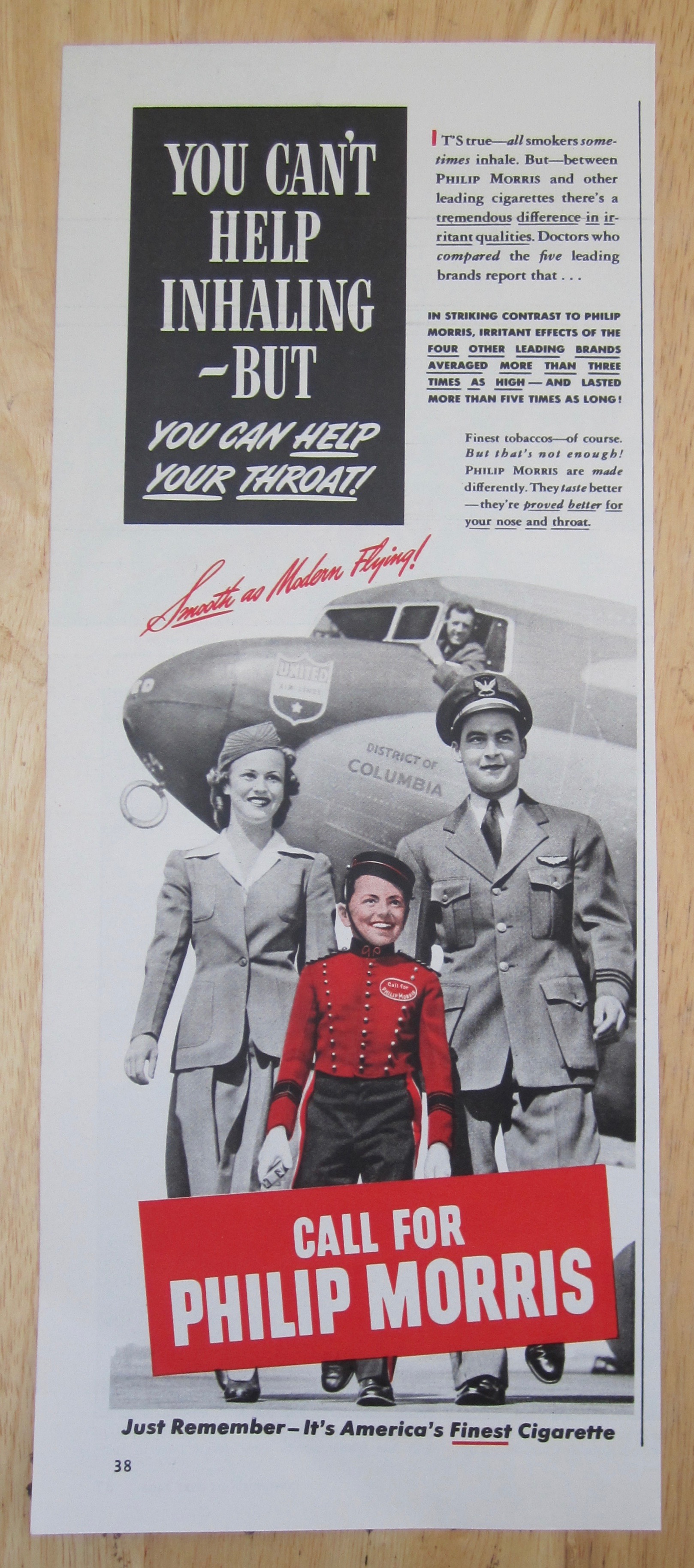 1942 Philip Morris Cigarettes w/ Philip Morris Bellboy
