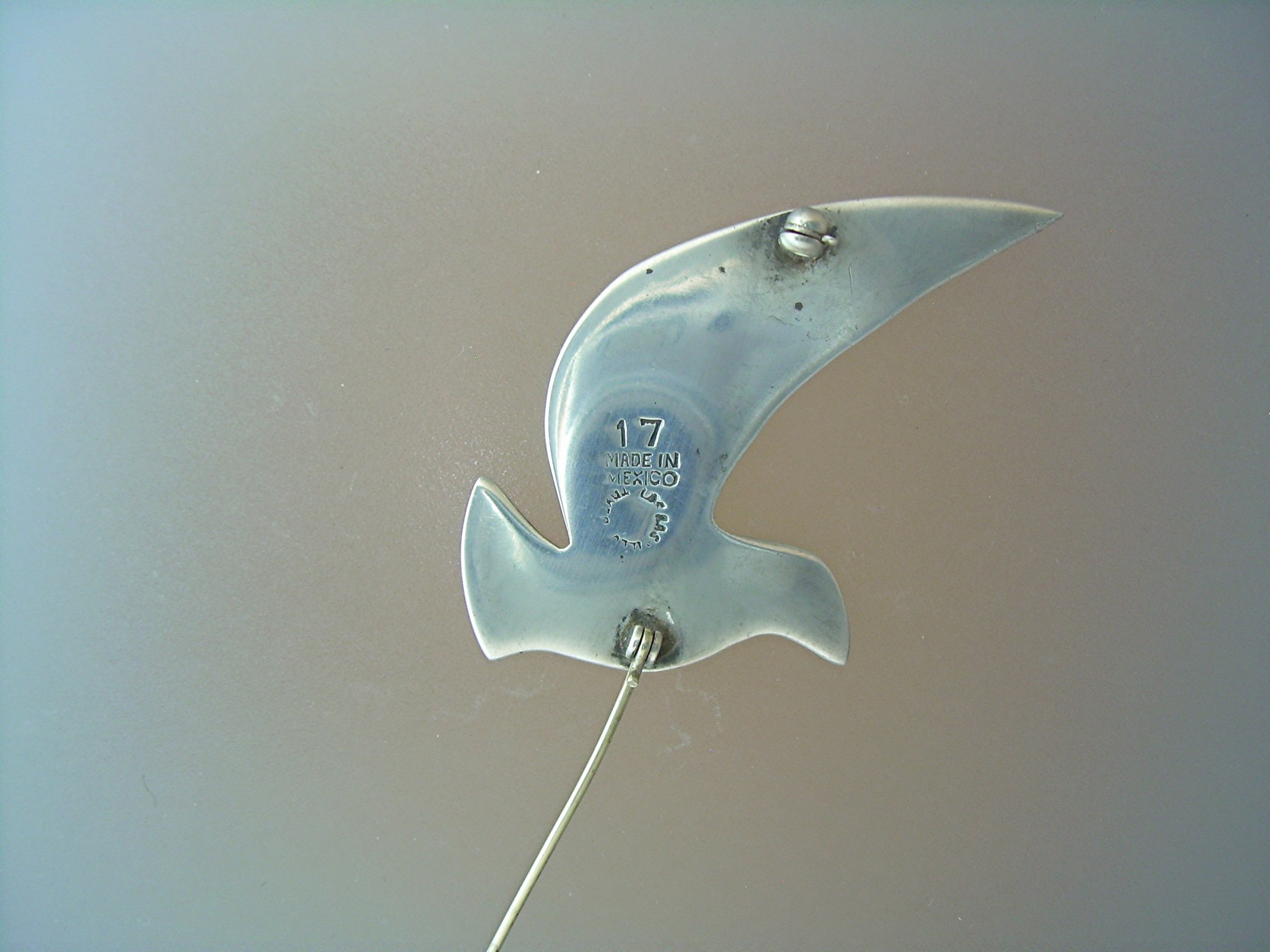 Sterling Silver LOS CASTILLO Inlay Bird Brooch 17