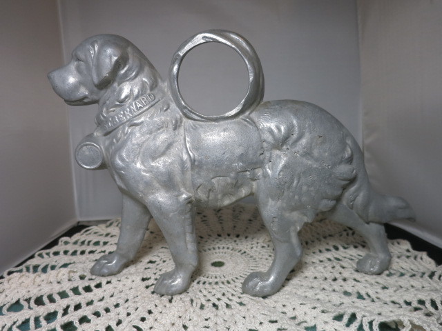 Antique St. Bernard Beer Aluminum Wall Keg Ornament Rare Find