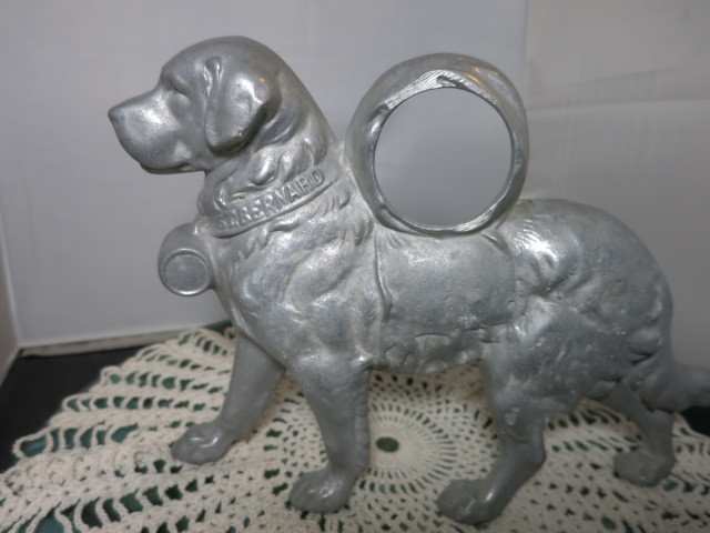 Antique St. Bernard Beer Aluminum Wall Keg Ornament Rare Find