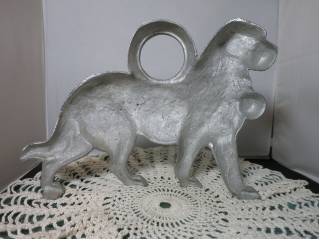 Antique St. Bernard Beer Aluminum Wall Keg Ornament Rare Find