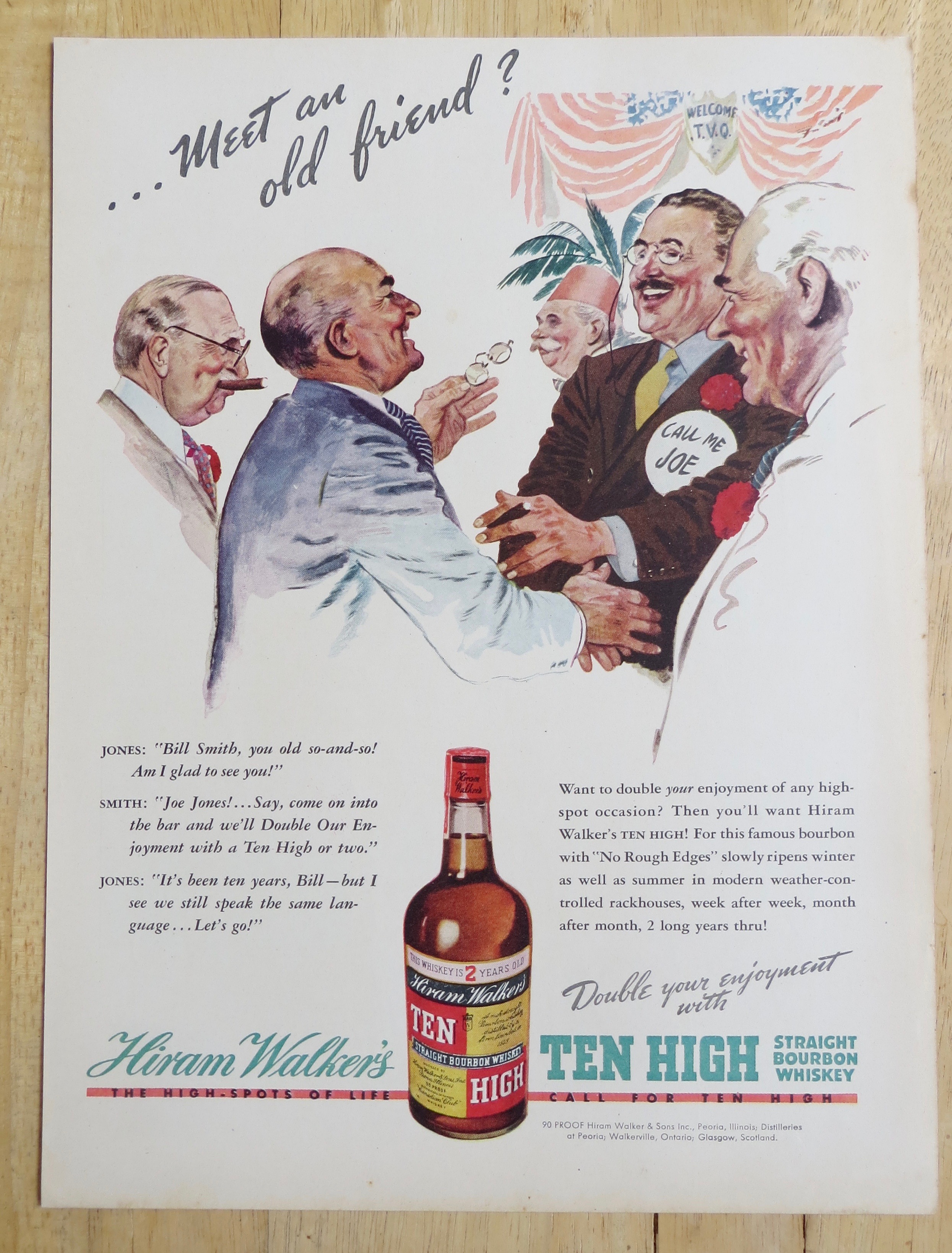 1938 Ten High Whiskey with Meeting An Old Friend