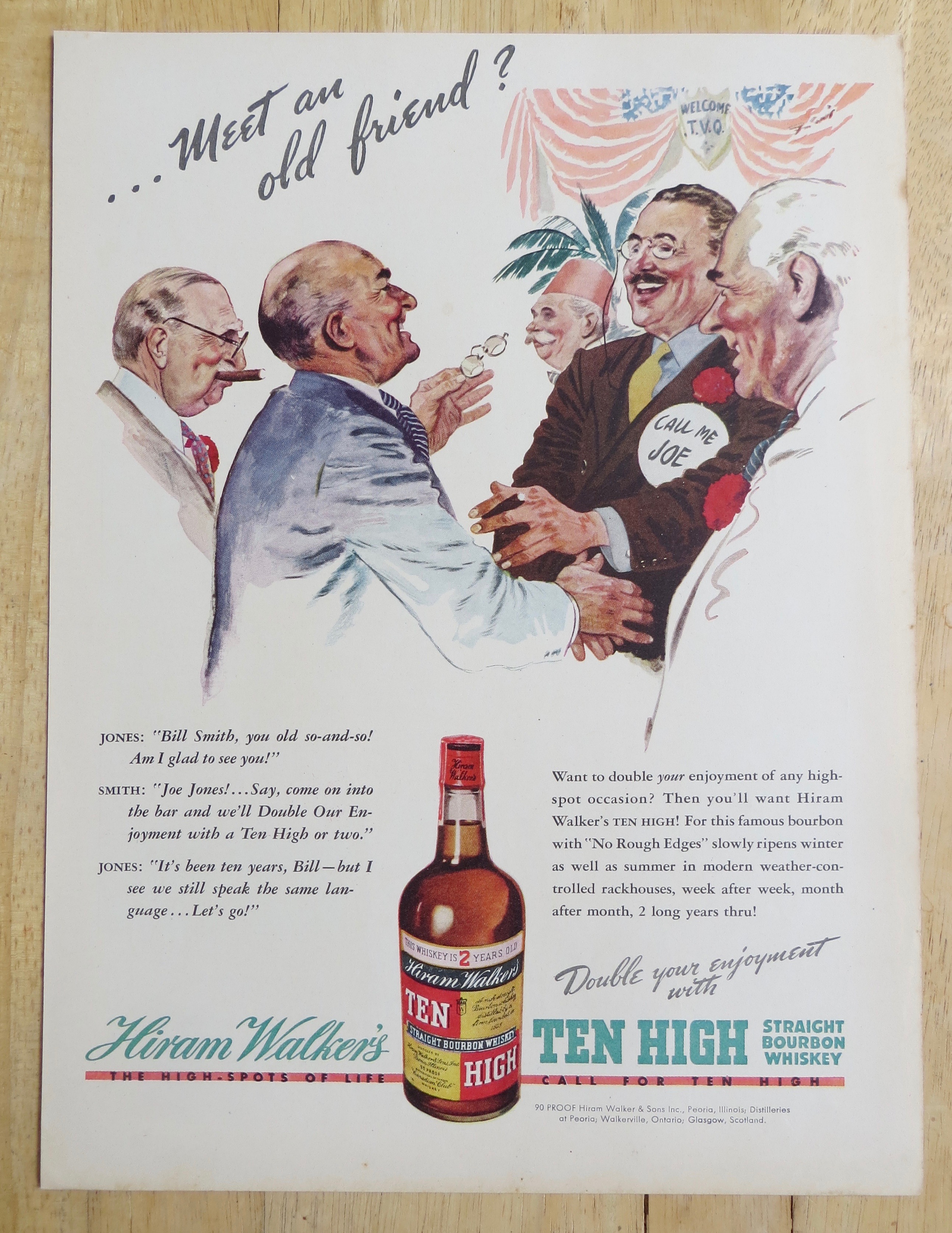 1938 Ten High Whiskey with Meeting An Old Friend