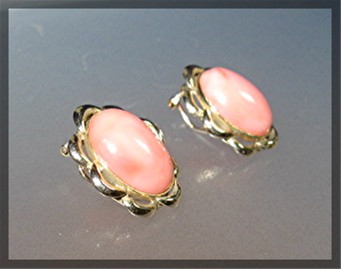 Earrings 14K Gold CORAL French Clip Earrings