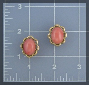 Earrings 14K Gold CORAL French Clip Earrings