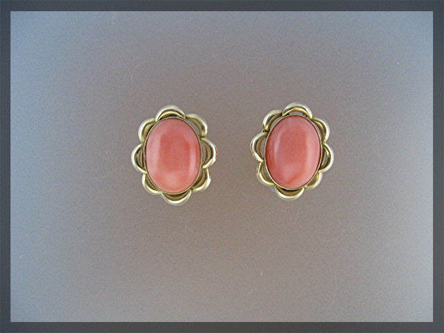 Earrings 14K Gold CORAL French Clip Earrings