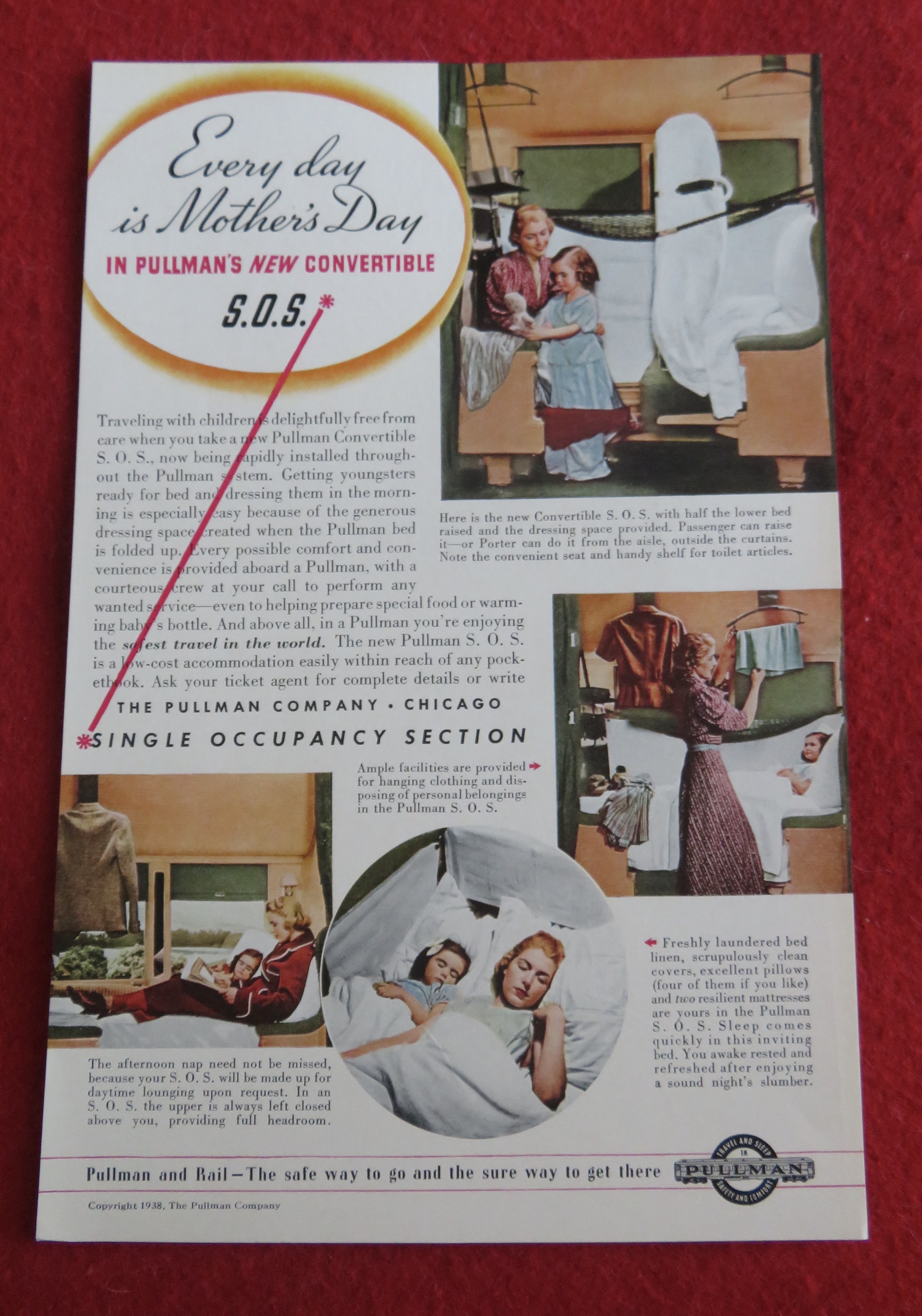 1938 Pullman Company with Mom & Her Little Girl
