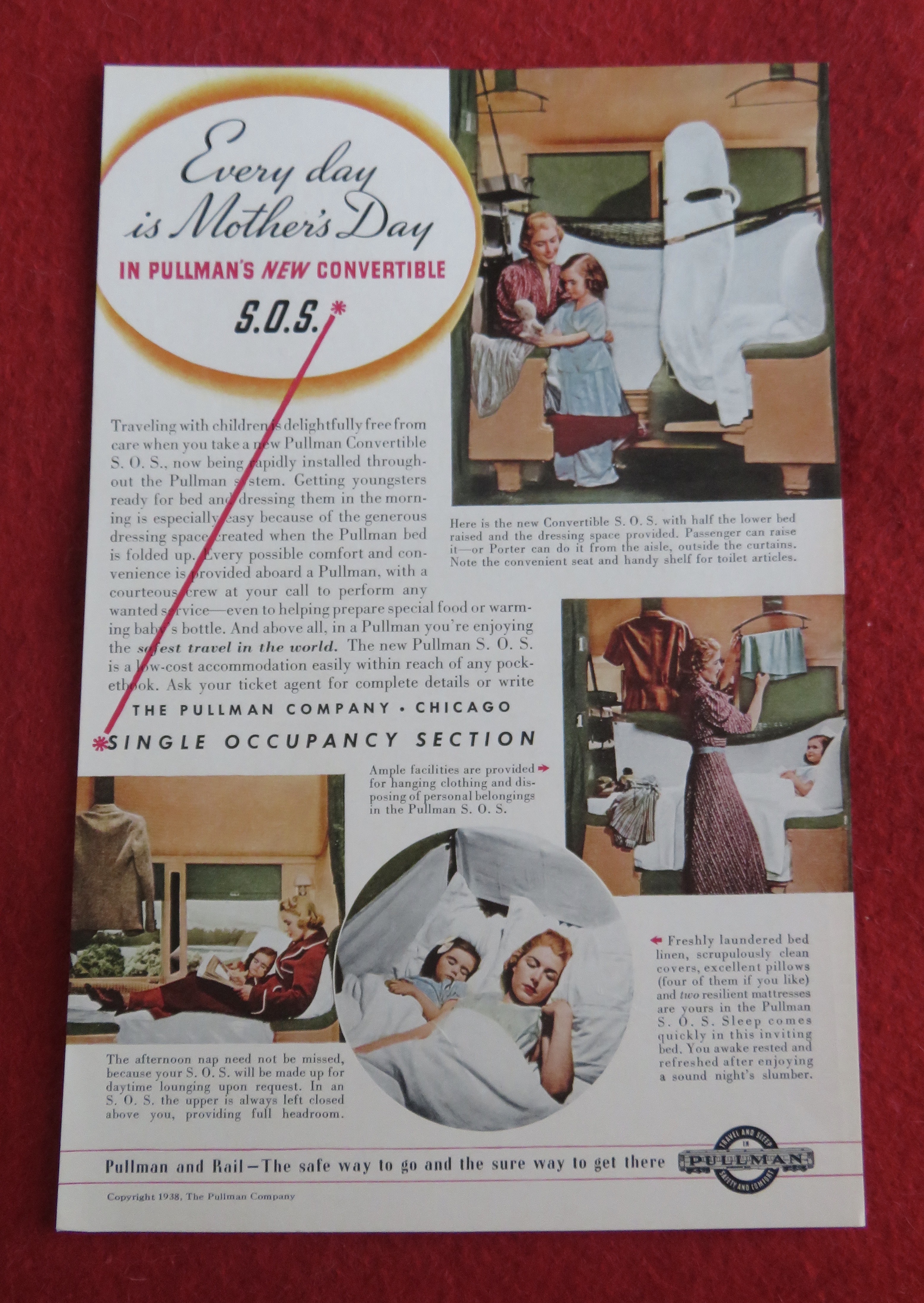 1938 Pullman Company with Mom & Her Little Girl