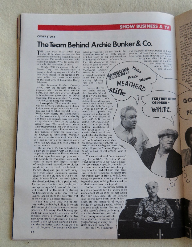 Time Magazine September 25, 1972 The New TV Season: Toppling Old Taboos