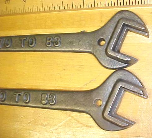Antique Double Ended Wrench 70 to 83  3 Different Sizes