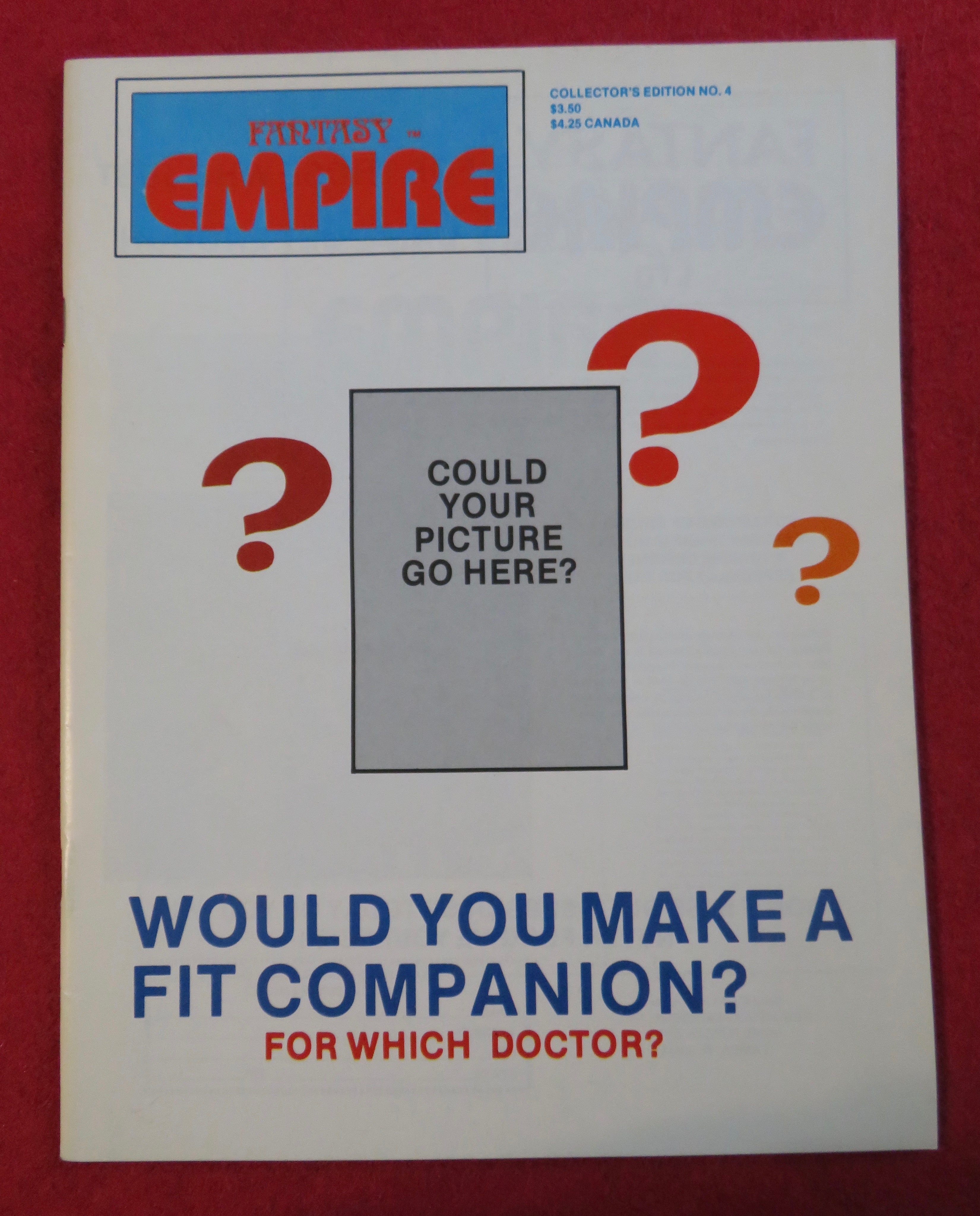 Fantasy Empire Magazine 1984 Companion For Dr Who