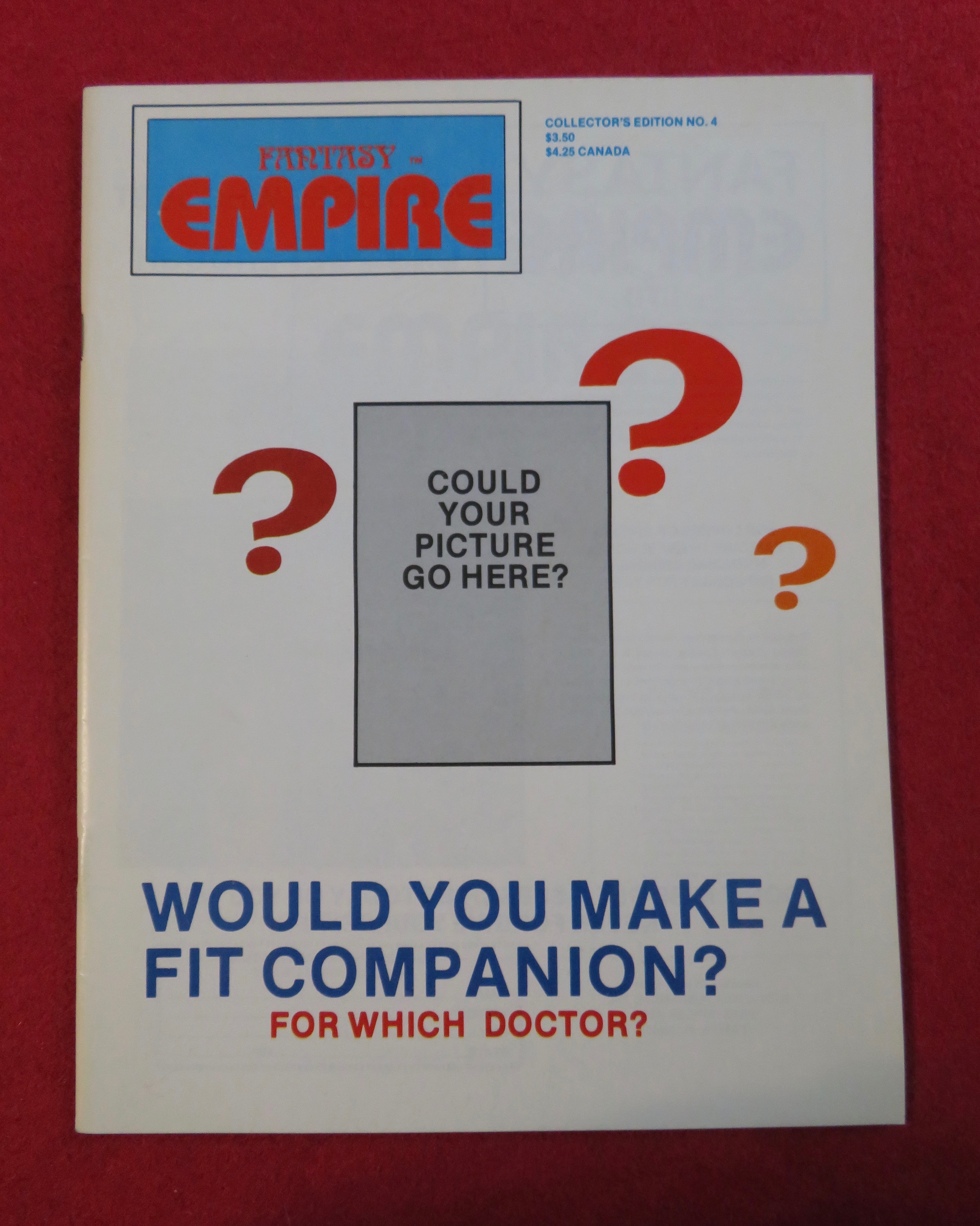 Fantasy Empire Magazine 1984 Companion For Dr Who