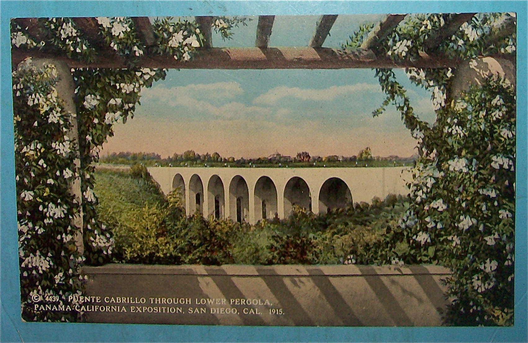 Puente Cabrillo Through Lower Pergola Postcard