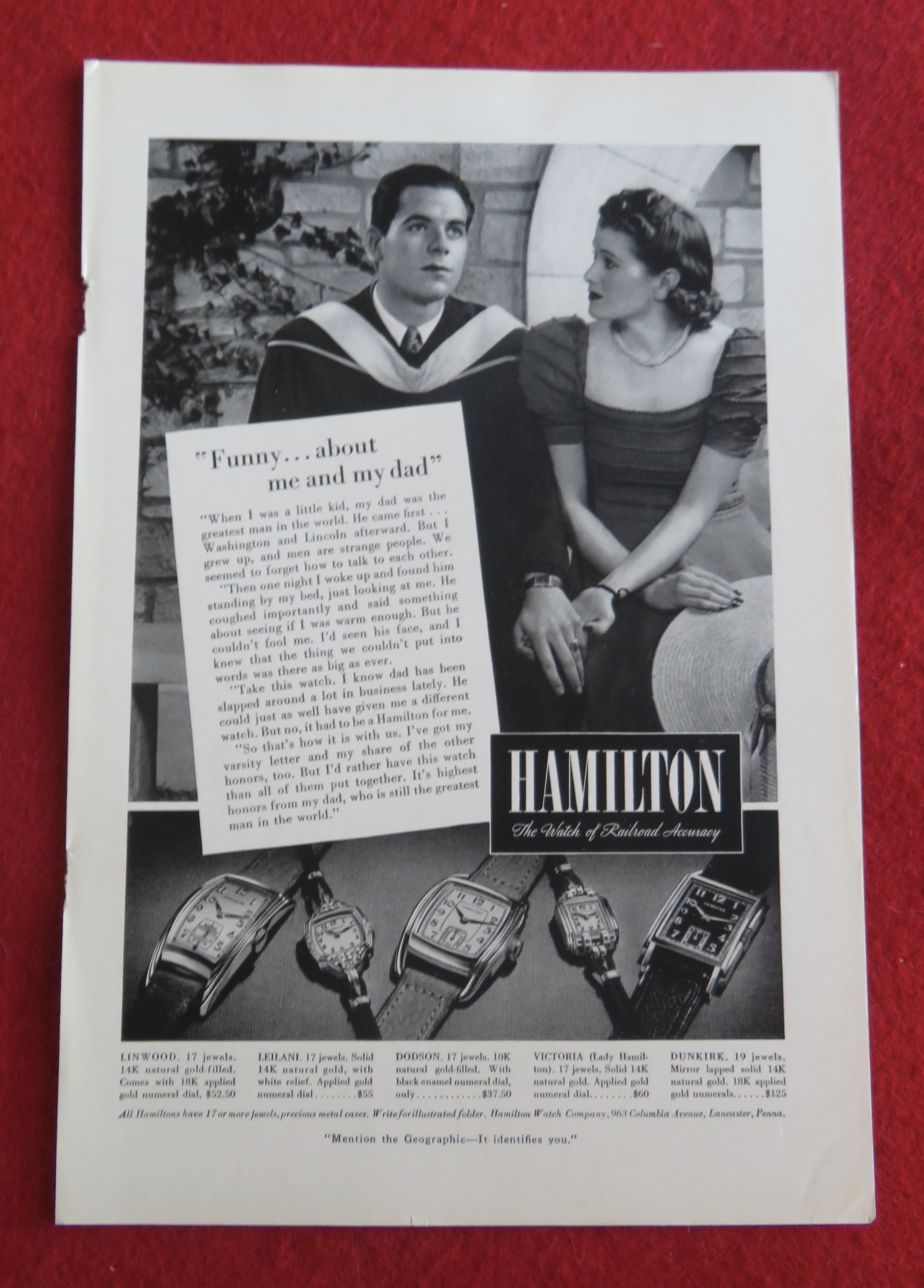 1939 Hamilton Watch with a Girl & Her Dad