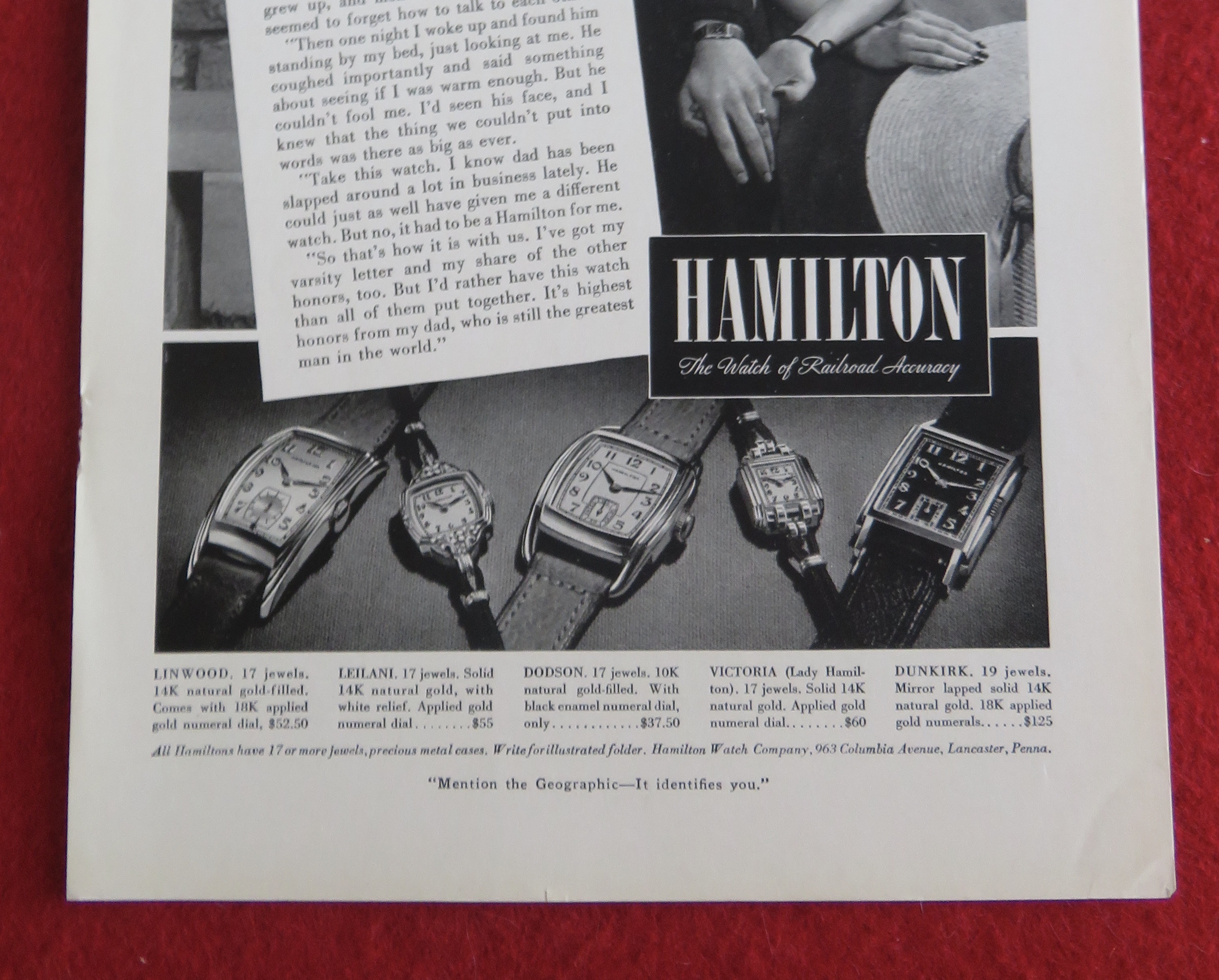 1939 Hamilton Watch with a Girl & Her Dad