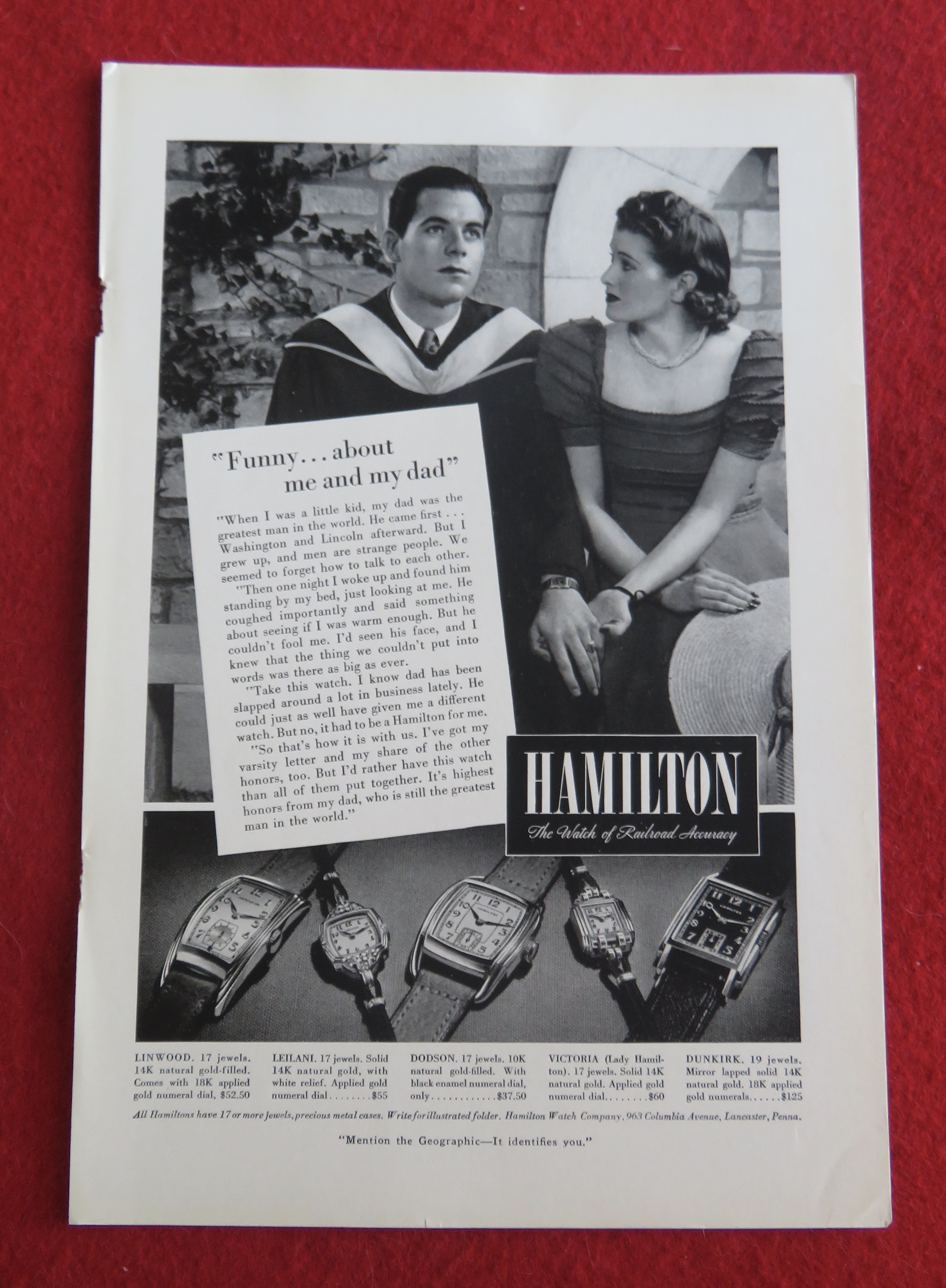 1939 Hamilton Watch with a Girl & Her Dad