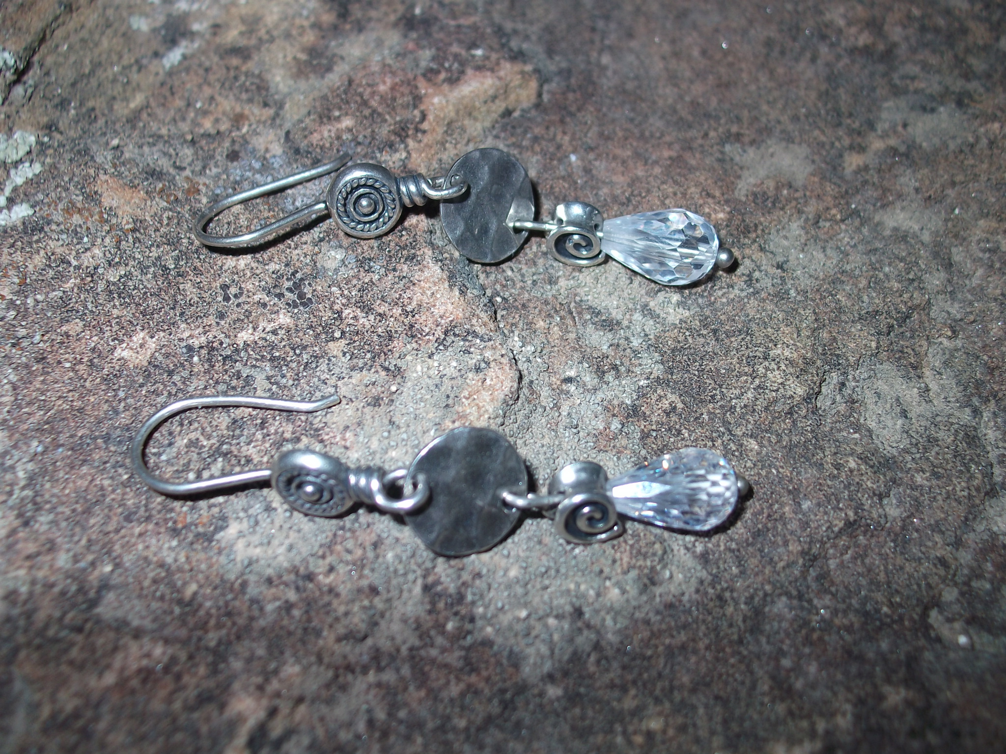 SILPADA Crystal Teardrop Sterling Silver Pierced Earrin