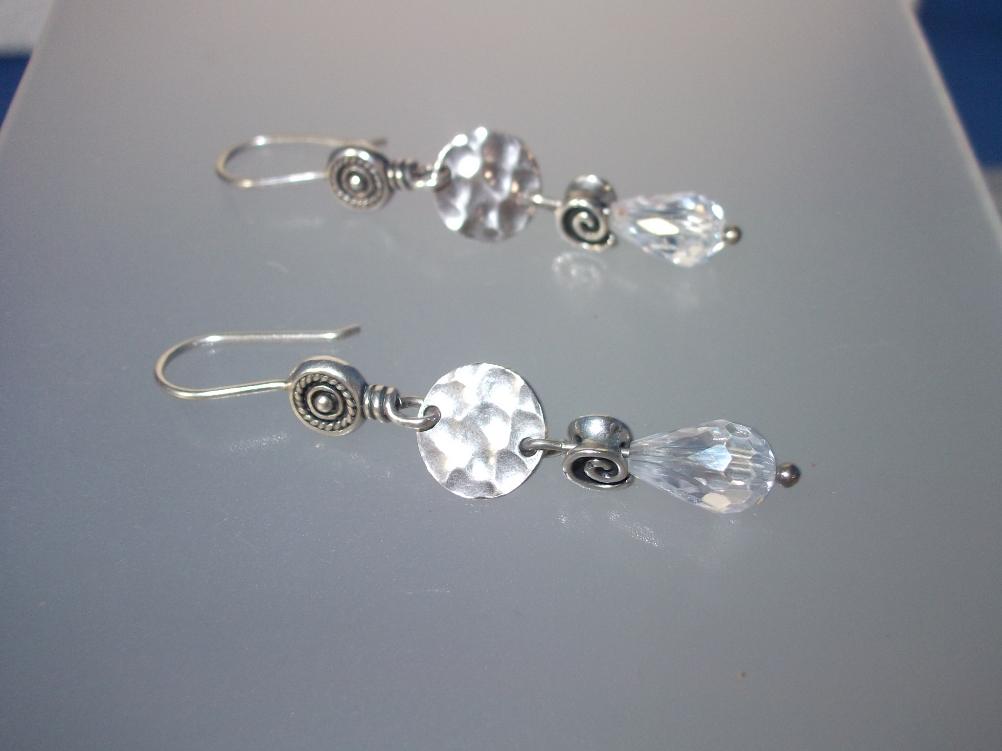 SILPADA Crystal Teardrop Sterling Silver Pierced Earrin