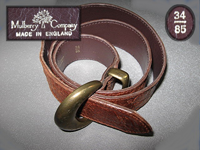 MULBERRY Tan Leather Belt ENGLAND