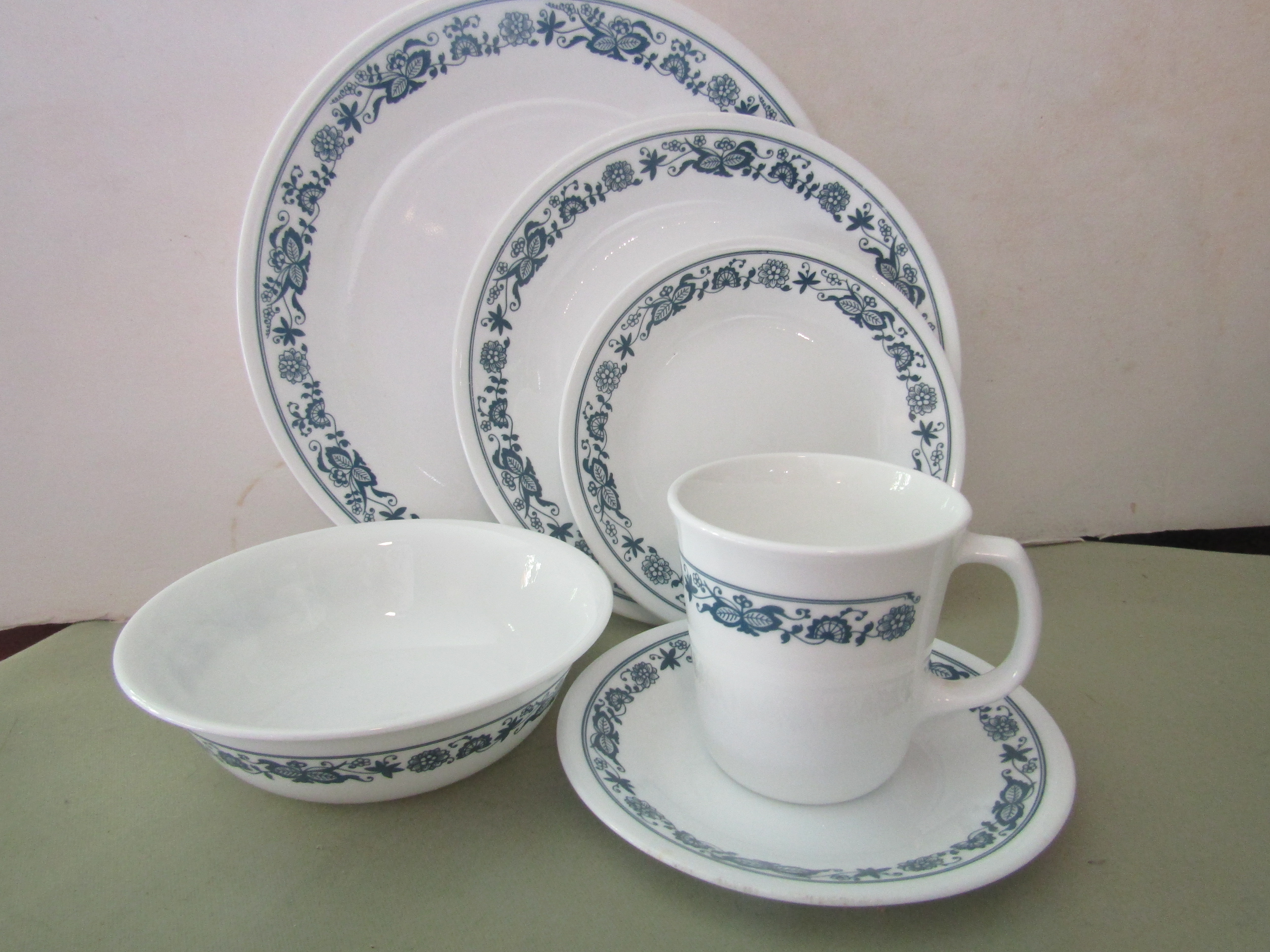 Corelle Old Town Blue 24-piece Dinnerware Set
