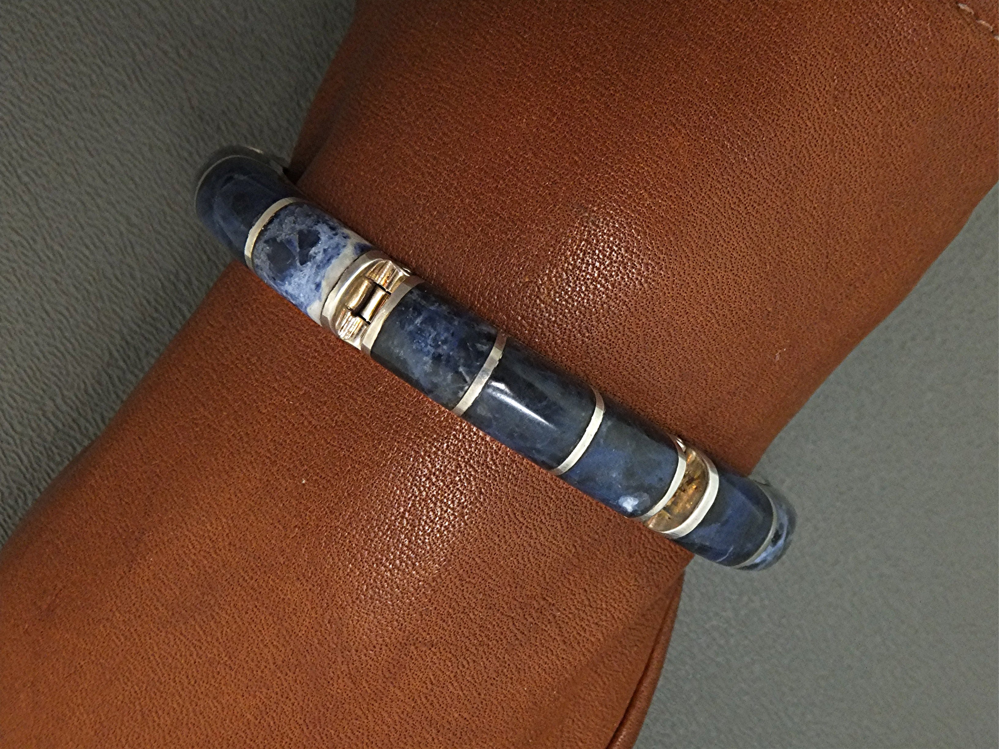 Bracelet Lapis Sterling Silver Taxco Mexico 950