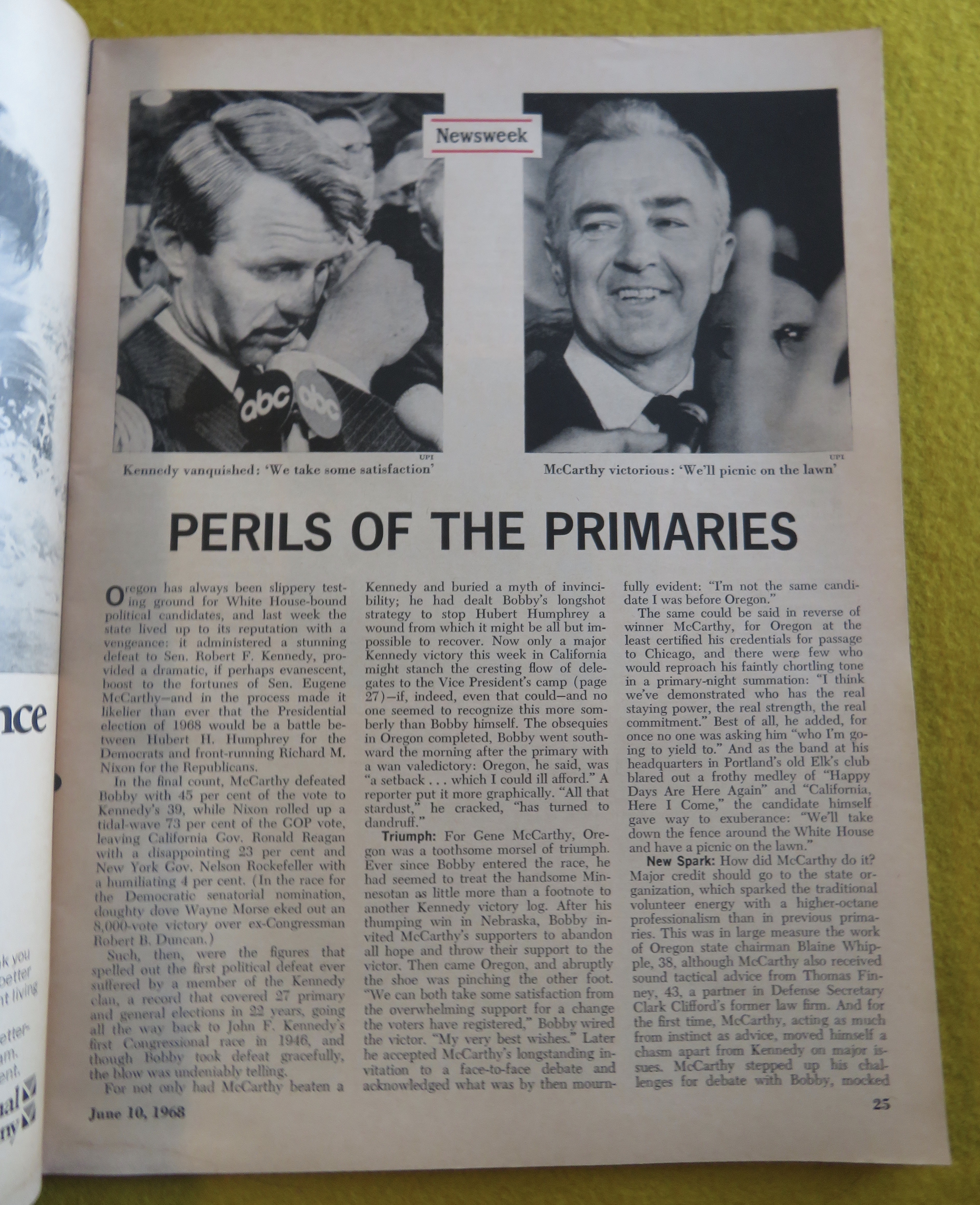 Newsweek Magazine June 10, 1968 Showdown in France