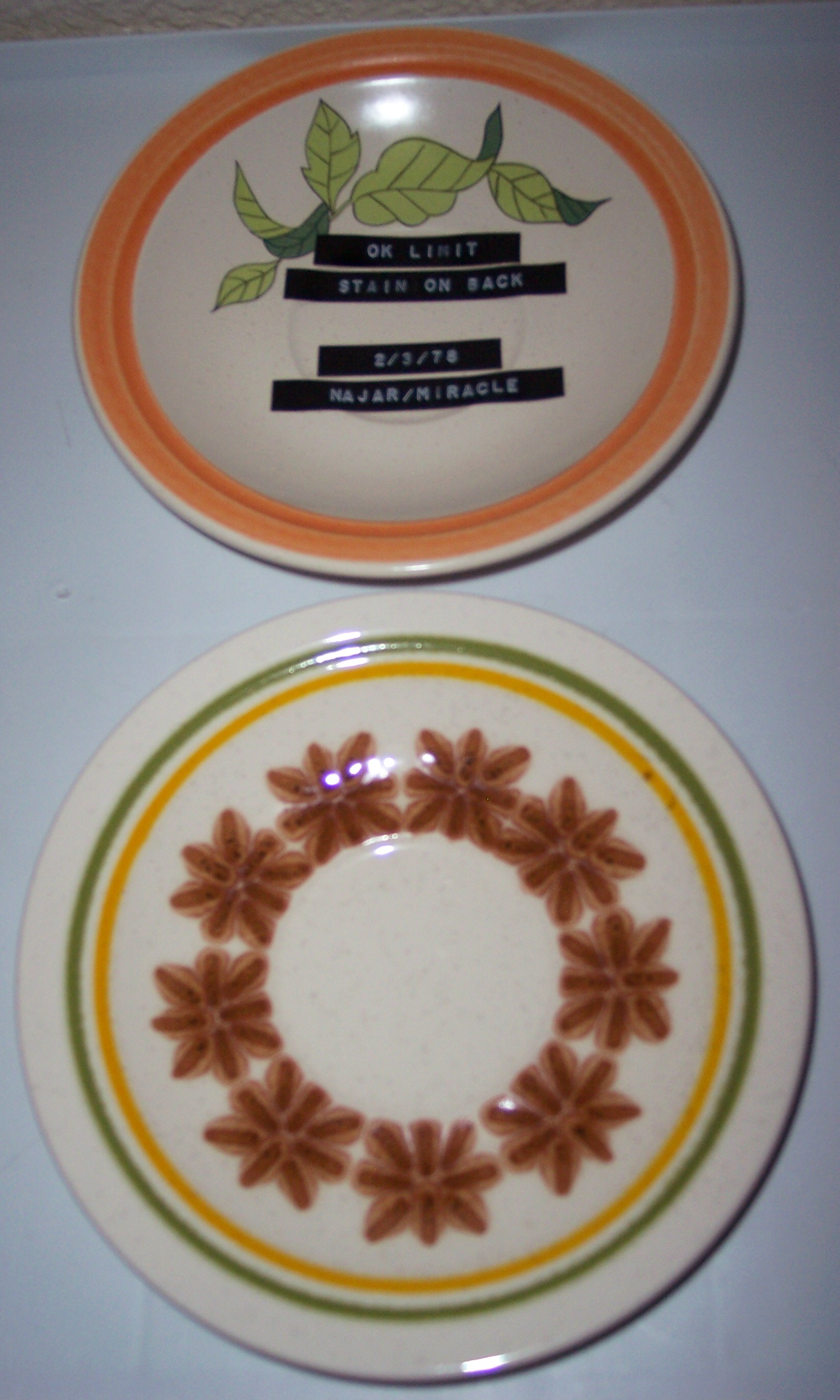 Franciscan Pottery Pair Floral Experimental Saucers