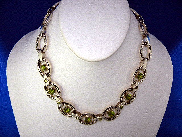 Peridot Sterling Silver Necklace Designer Peggy V