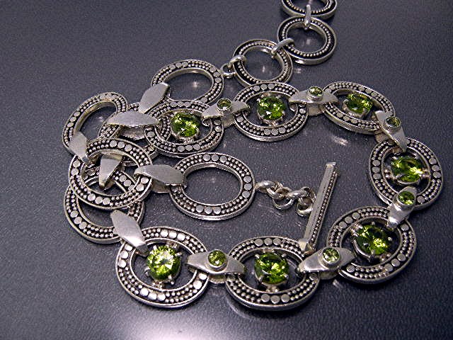 Peridot Sterling Silver Necklace Designer Peggy V