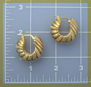 Earrings Sterling Silver Gold Vermeil Pierced  Italy