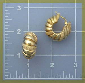Earrings Sterling Silver Gold Vermeil Pierced  Italy