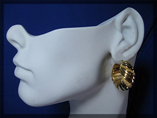 Earrings Sterling Silver Gold Vermeil Pierced  Italy